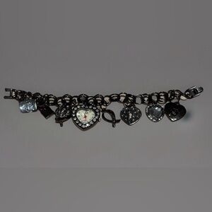 Pink Ribbon Heart Breast Cancer Womens Charm Bracelet Watch 8 Charms Lady’s,Box